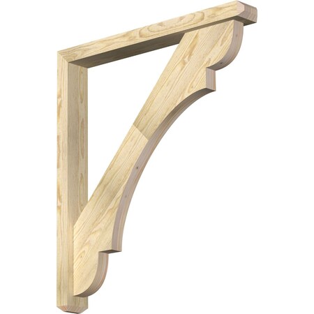 Ekena Millwork Olympic Craftsman Rough Sawn Bracket w/ Offset Brace, Douglas Fir, 4"W x 32"D x 36"H BKT0402X32X36OLY04RDF